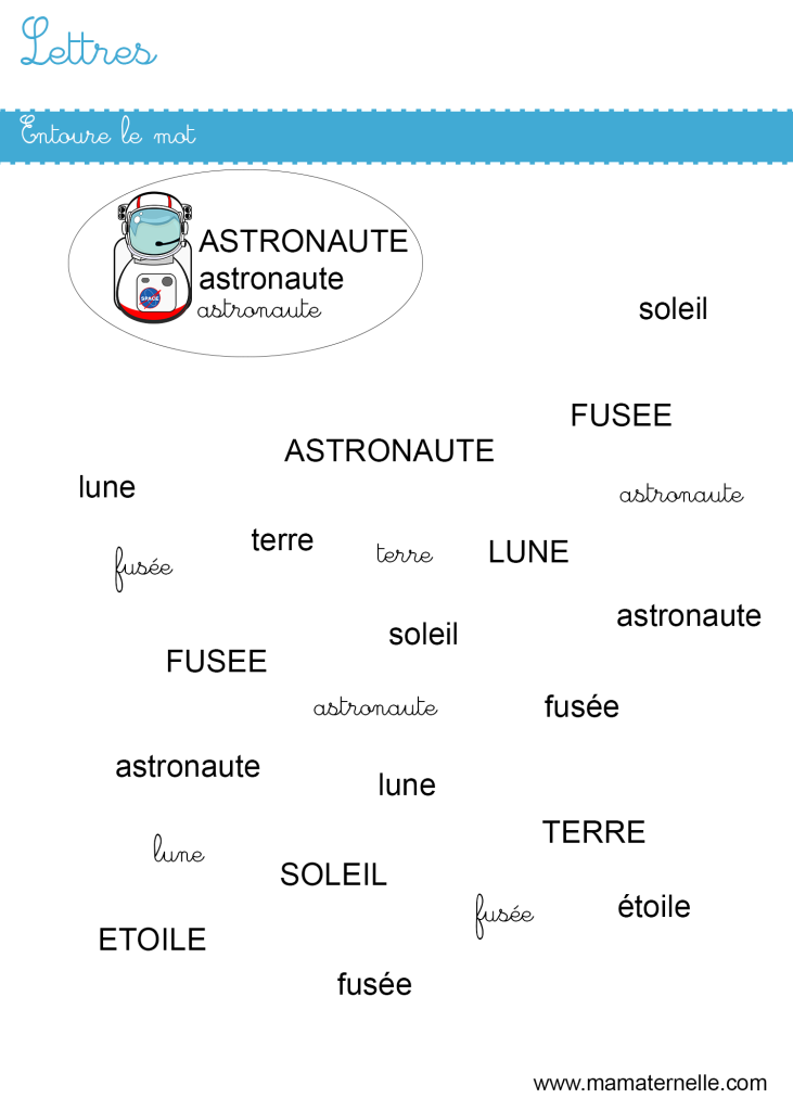 Grande section - Lettres : entourer le bon mot