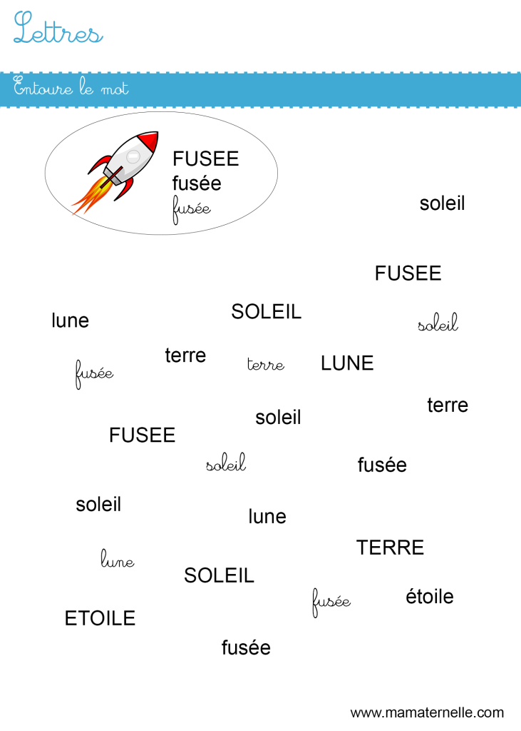 Grande section - Lettres : entourer le bon mot