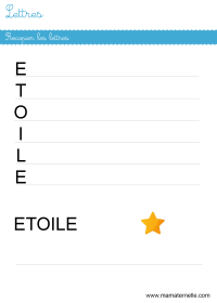 Moyenne section - Lettres : recopier