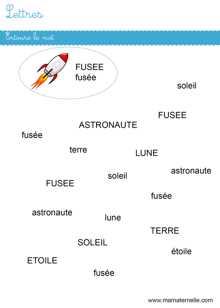 Moyenne section - Lettres : entourer le bon mot