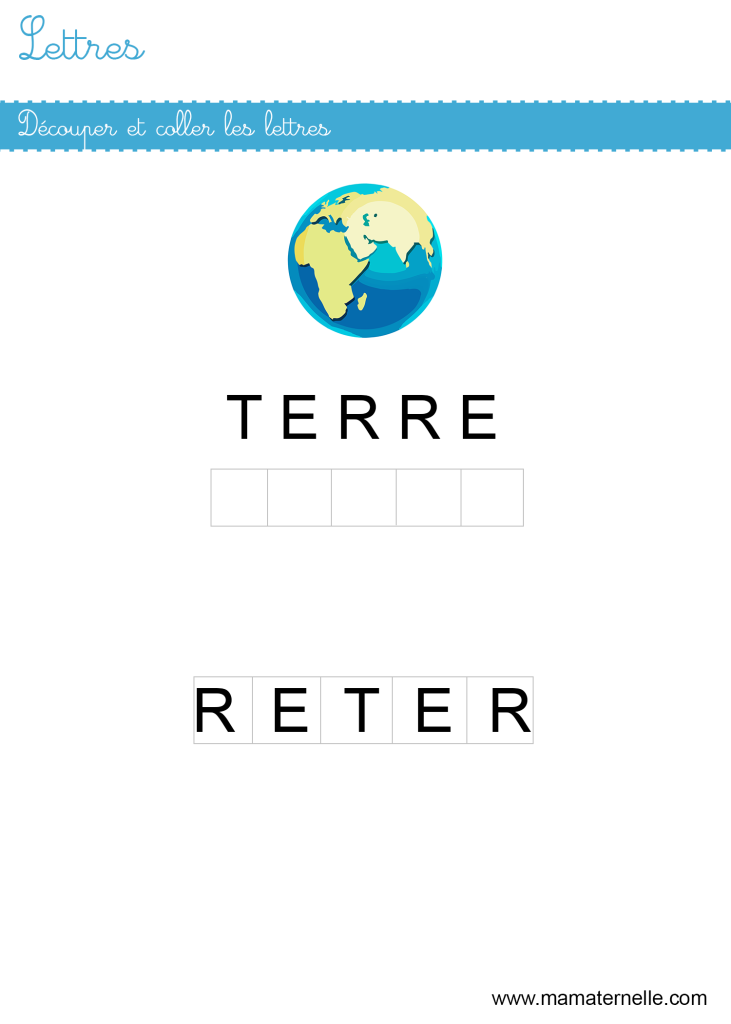 Petite section - Lettres : découper et coller les lettres