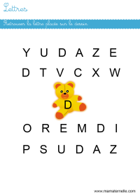 Petite section - Lettres : Retrouver les lettres A
