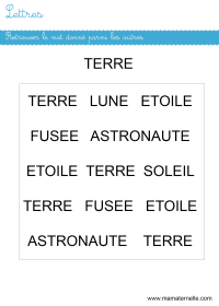 Moyenne section - Lettres : retrouver le mot « pomme »