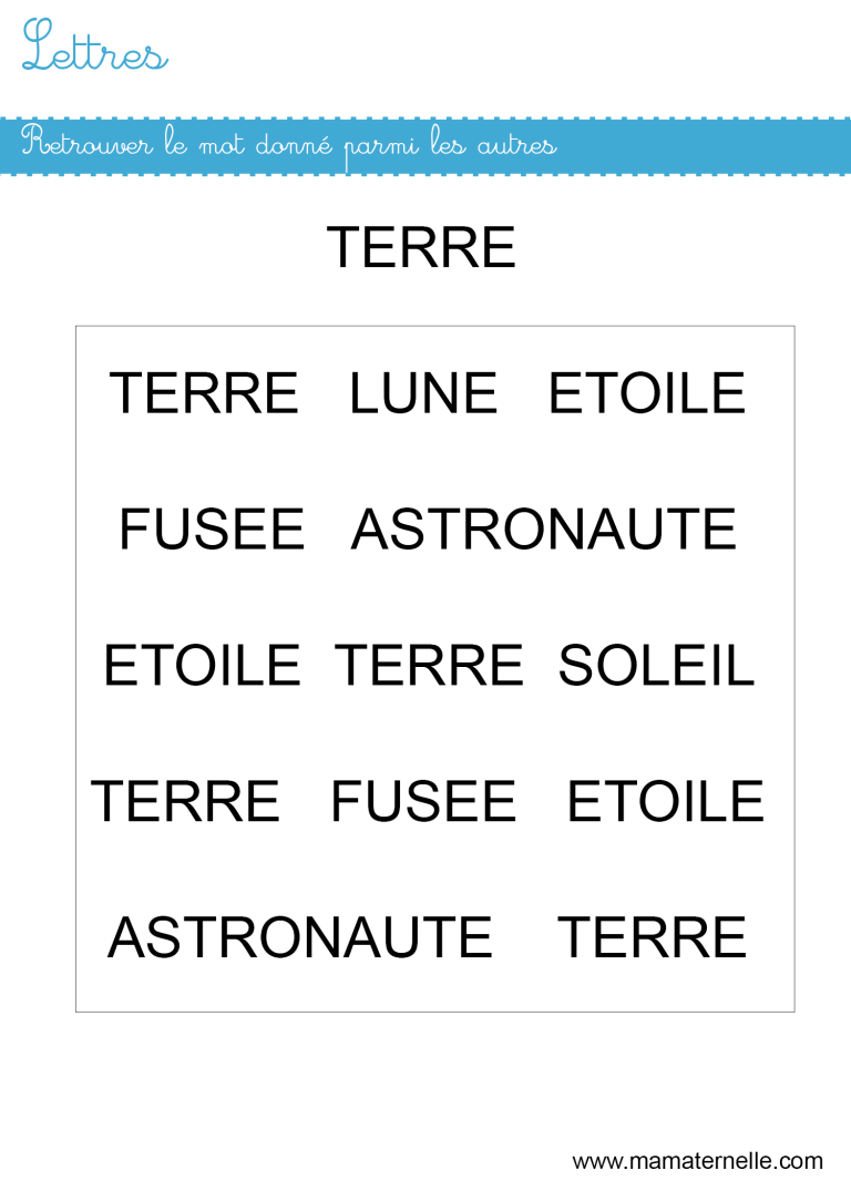 Lettres Retrouver Le Mot Ma Maternelle Lettres Retrouver Le Mot Ma Maternelle