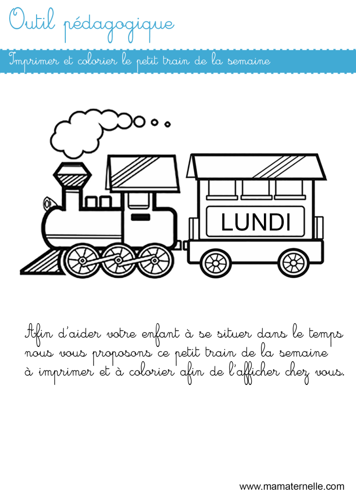 Activités - Outil pédagogique : petit train de la semaine