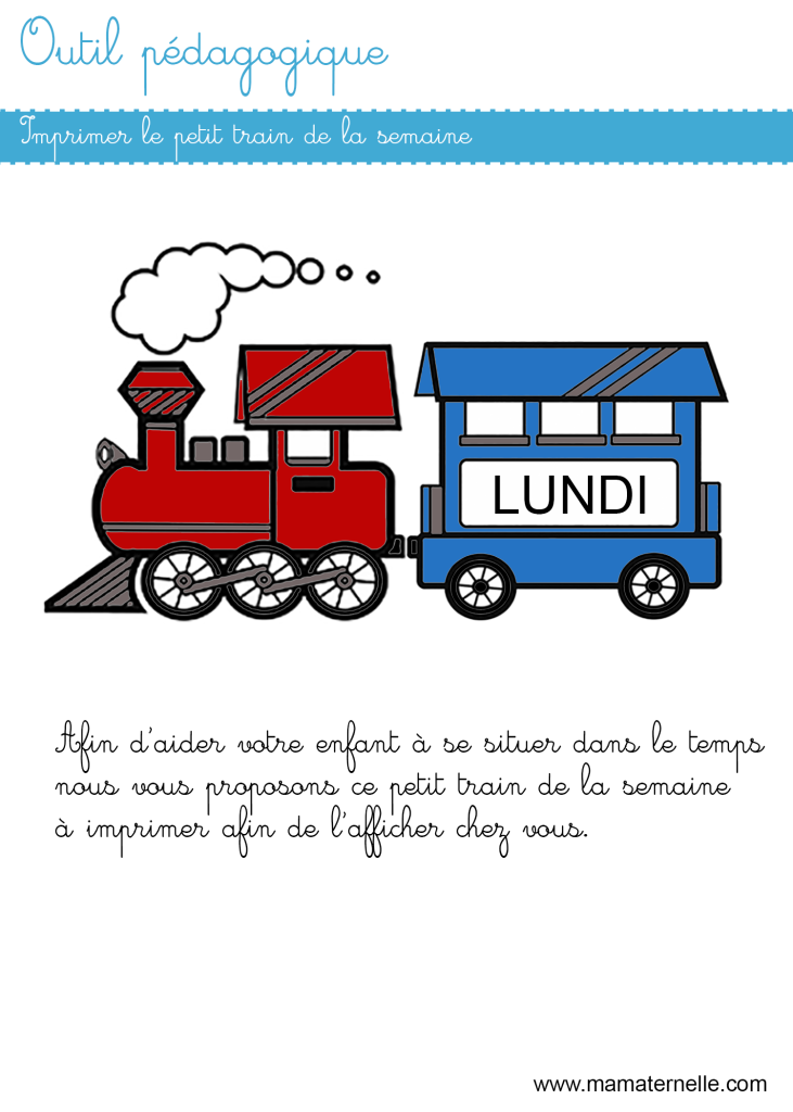 Activités - Outil pédagogique : petit train de la semaine