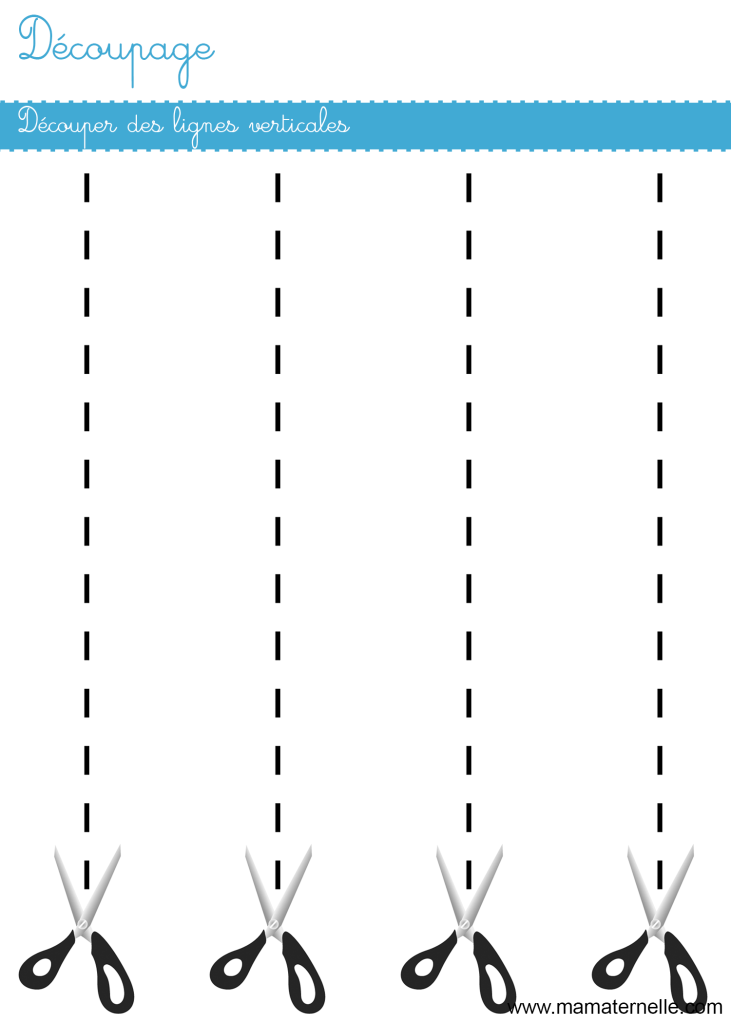 Petite section - Découpage : découper des lignes verticales