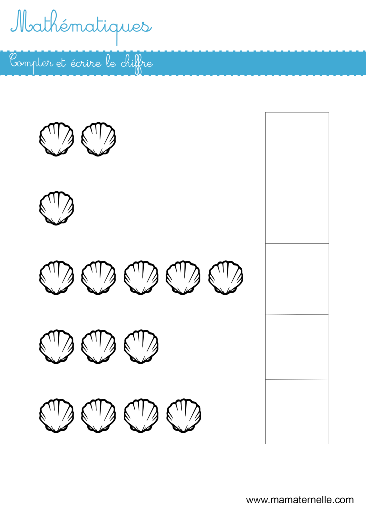 Moyenne section - Mathématiques : compter et écrire le chiffre
