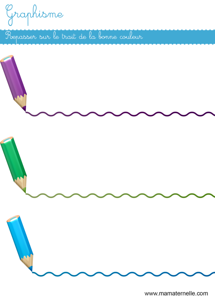 Moyenne section - Graphisme : repasser sur le trait