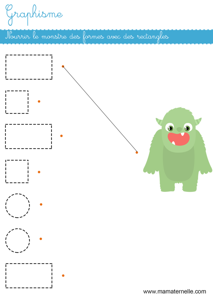 Petite section - Graphisme : nourrir le monstre des formes avec des rectangles