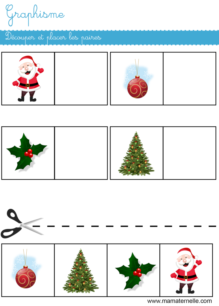 Petite section - Graphisme : découper et placer les paires