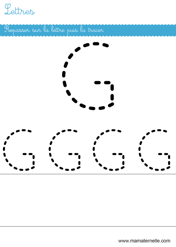 Petite section - Lettres : repasser sur la lettre G