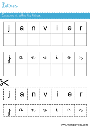 exercices lettres coller dcouper