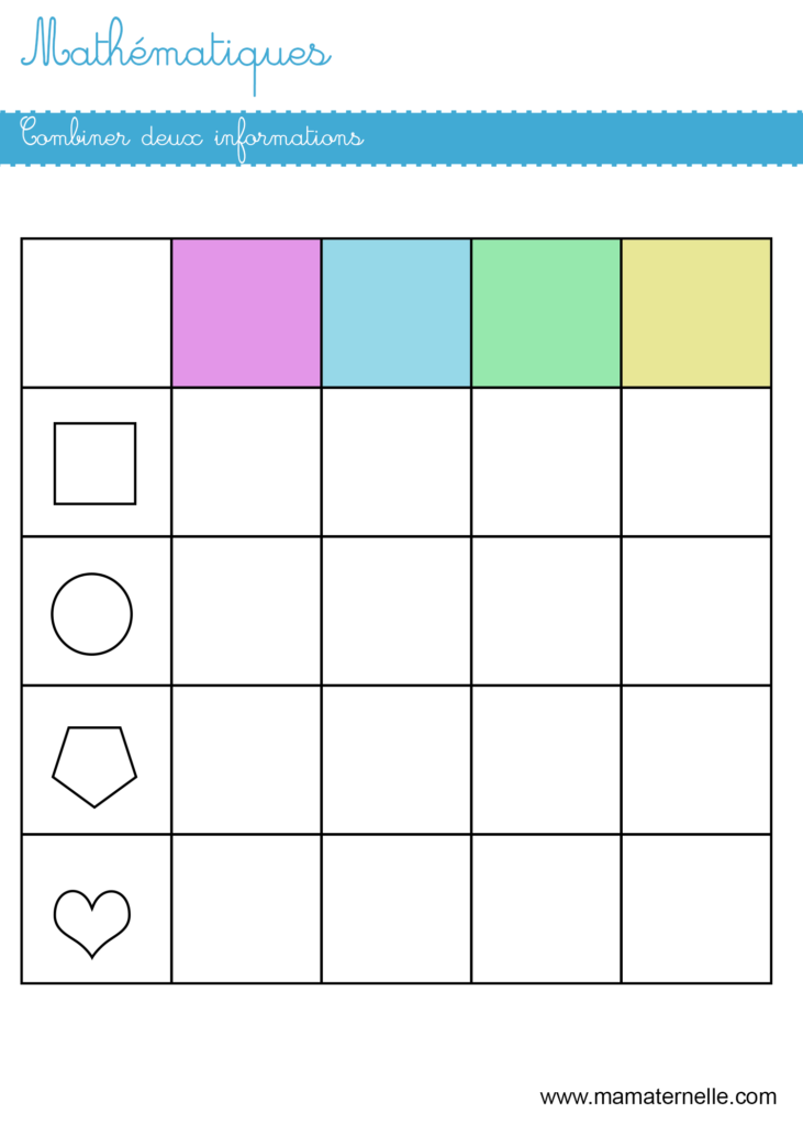 Moyenne section - Mathématiques : combiner deux informations