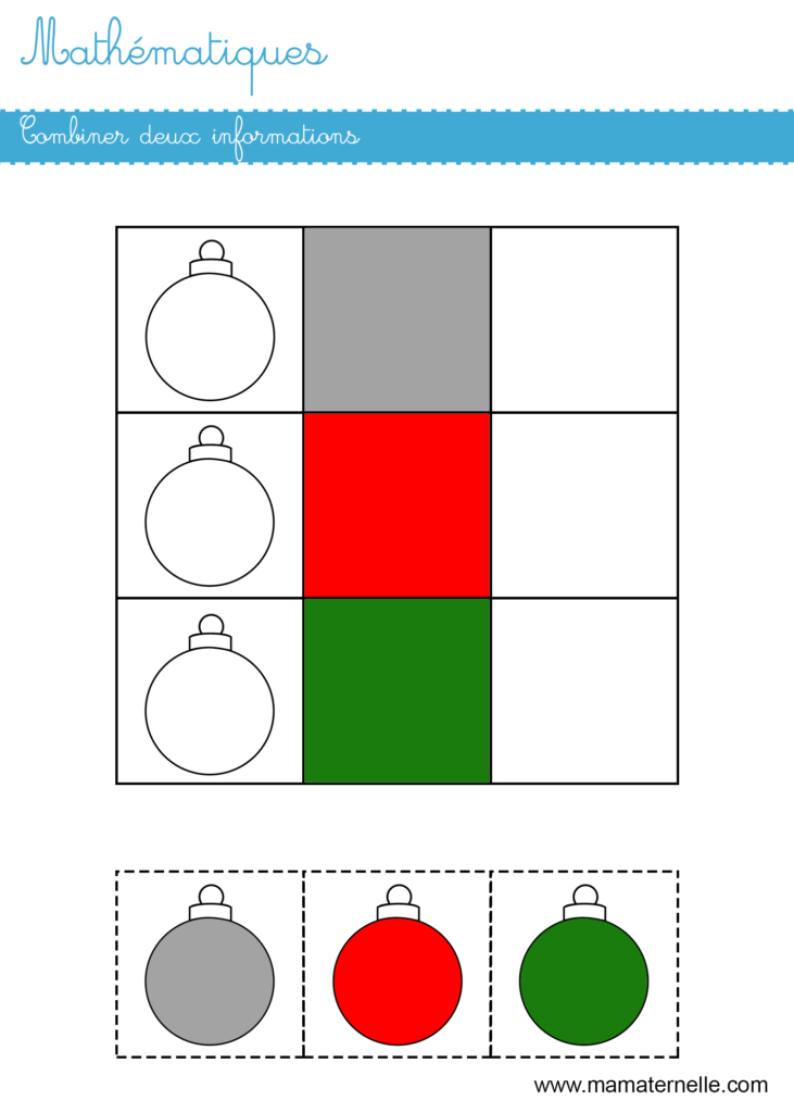 Moyenne section - Mathématiques : combiner deux informations