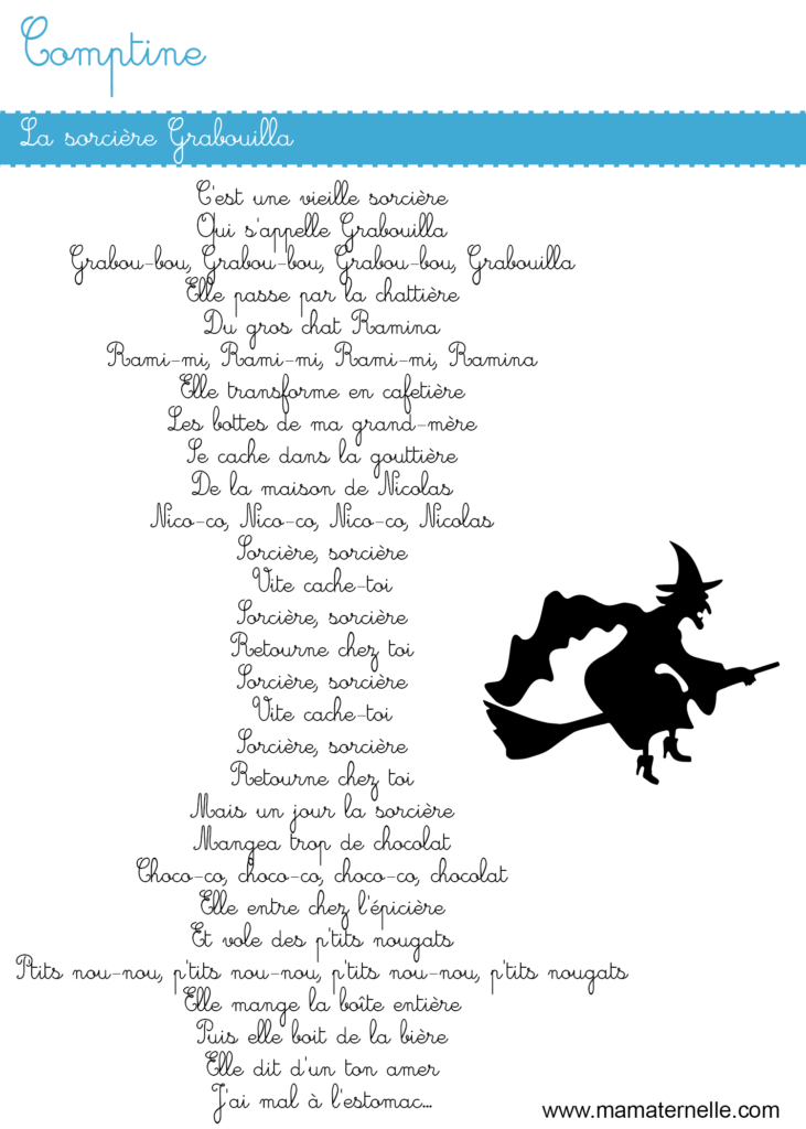 Activités - Comptine : la sorcière Grabouilla