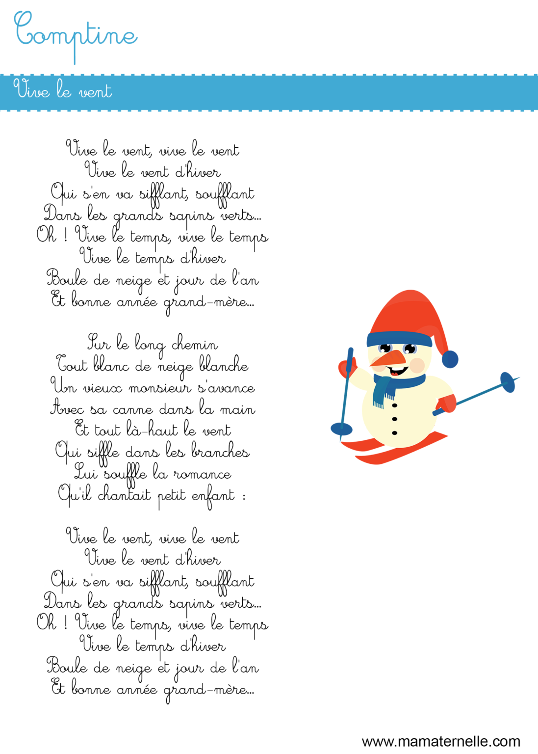 Comptine vive le vent Ma Maternelle