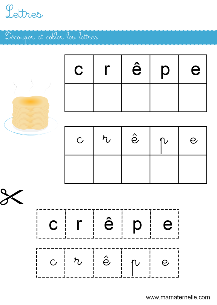 Grande section - Lettres : découper et coller les lettres