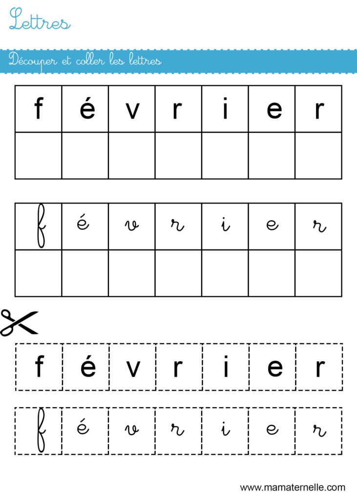 Grande section - Lettres : découper et coller les lettres