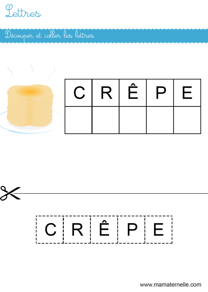 Petite section - Lettres : découper et coller les lettres