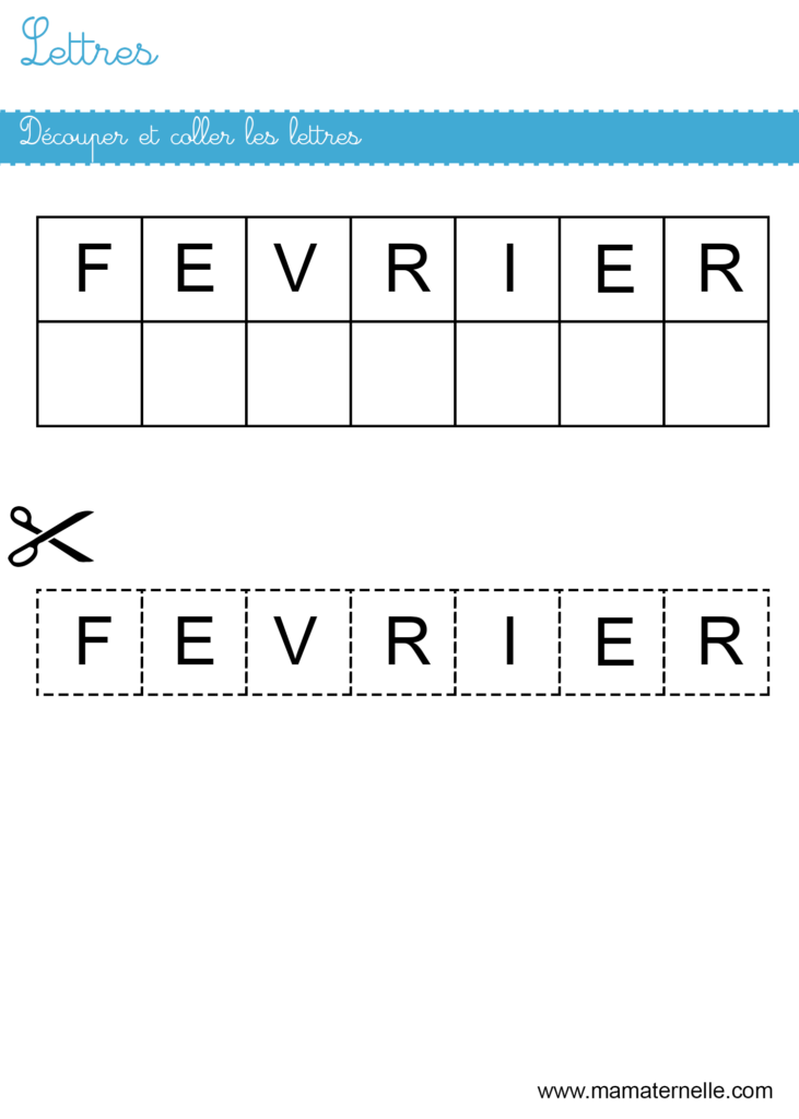 Petite section - Lettres : découper et coller les lettres