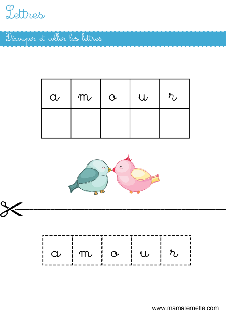 Grande section - Lettres : découper et coller les lettres