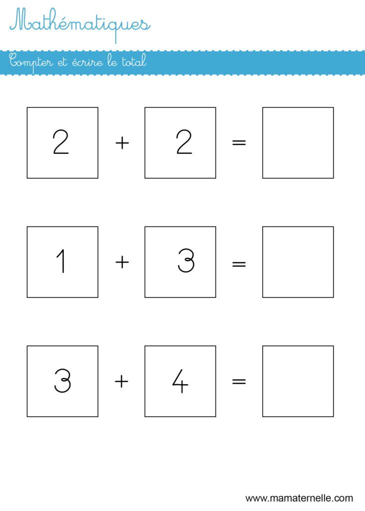 Grande section - Mathématiques : compter puis écrire le total