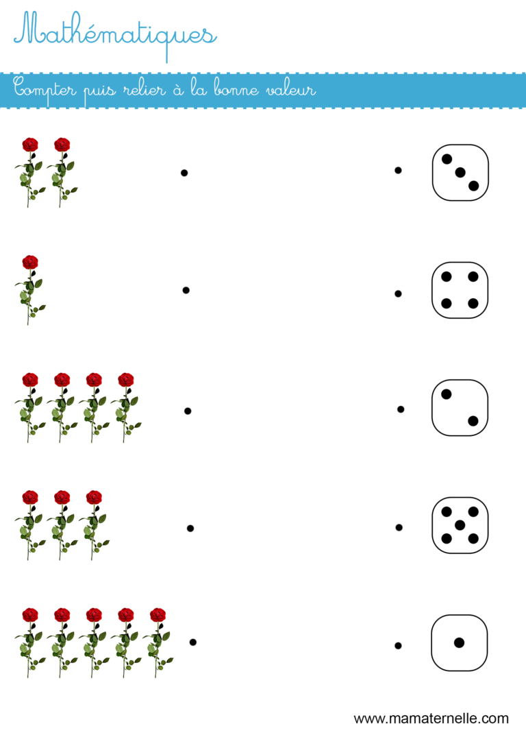 Mathématiques : compter puis relier - Ma Maternelle