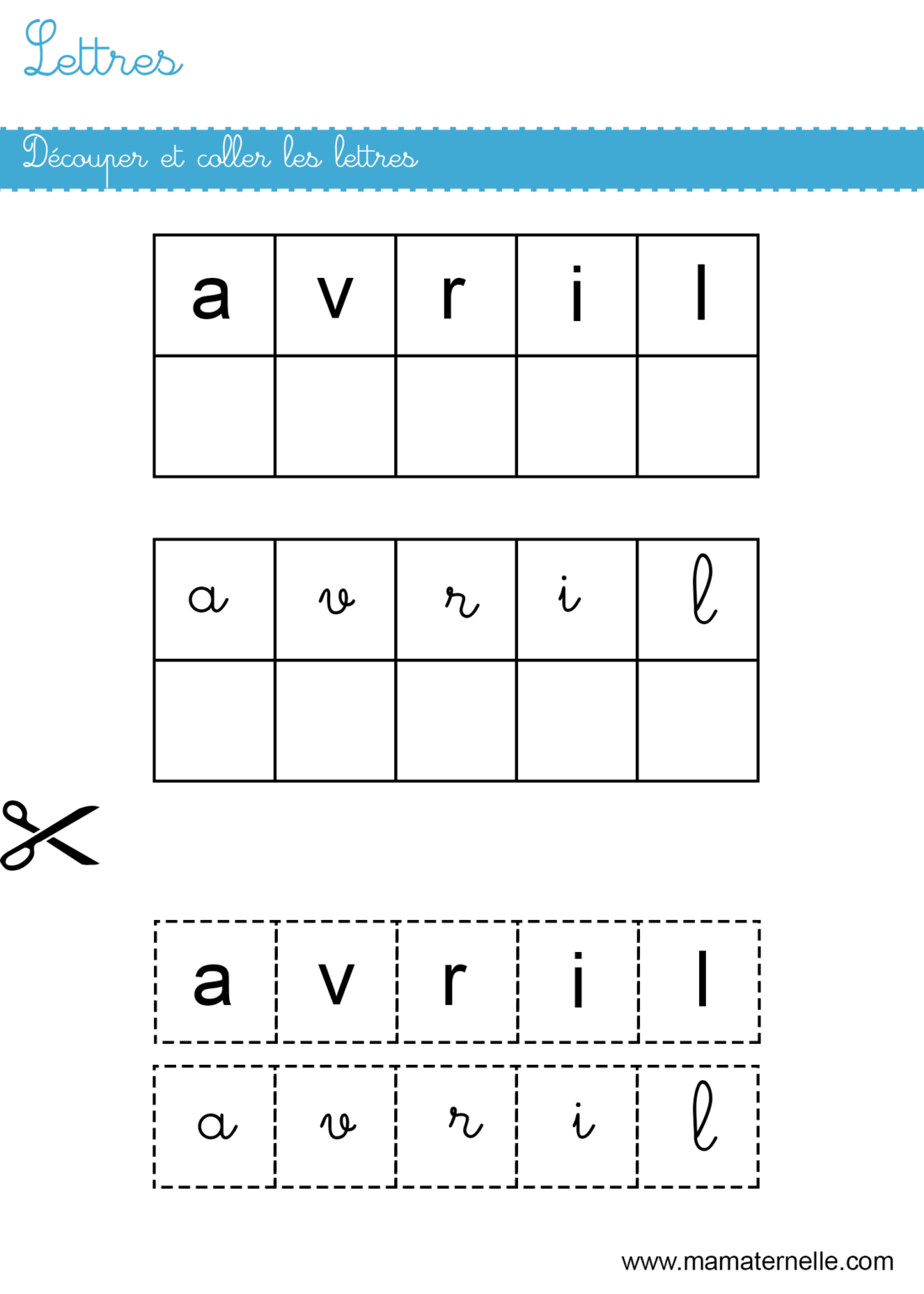 lettres a decouper