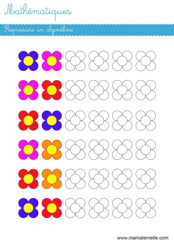Grande section - Mathématiques : reproduire un algorithme