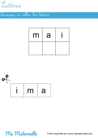 Moyenne section - Lettres : recopier le modèle