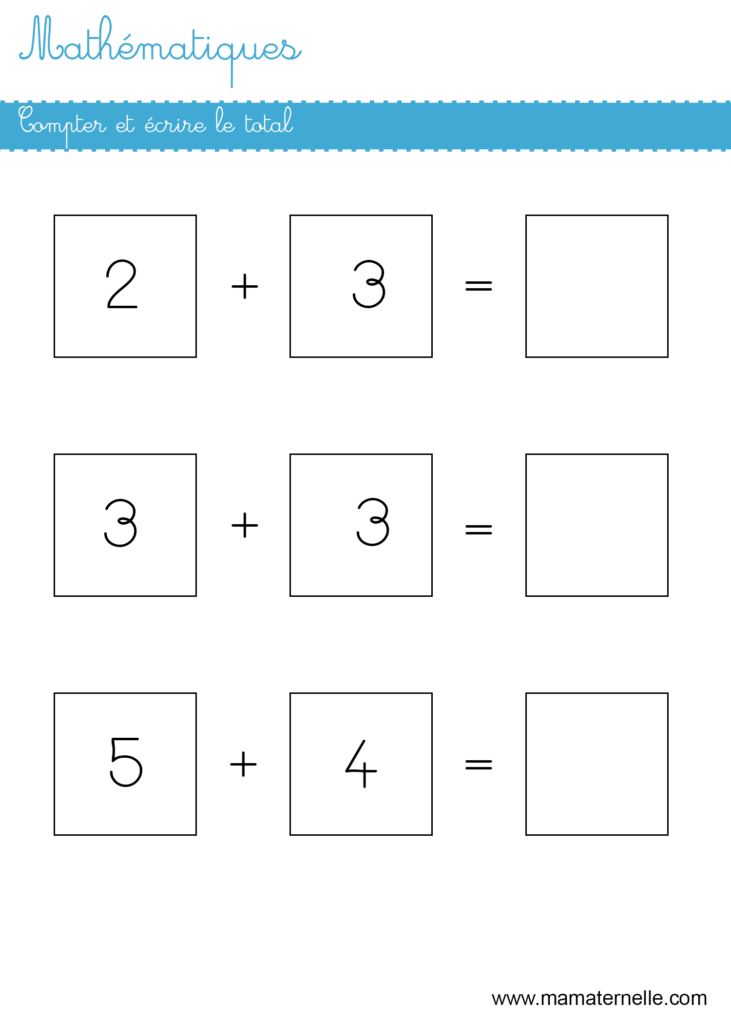 Grande section - Mathématiques : compter puis écrire le total