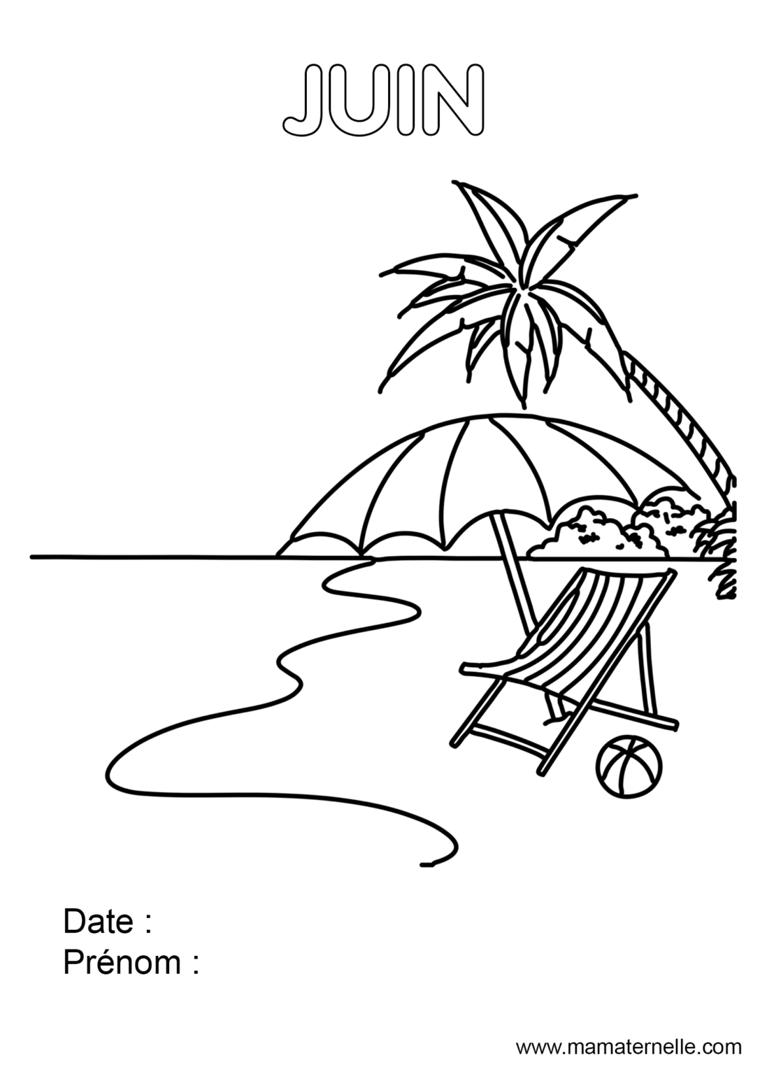 Coloriage du mois de juin  Ma Maternelle