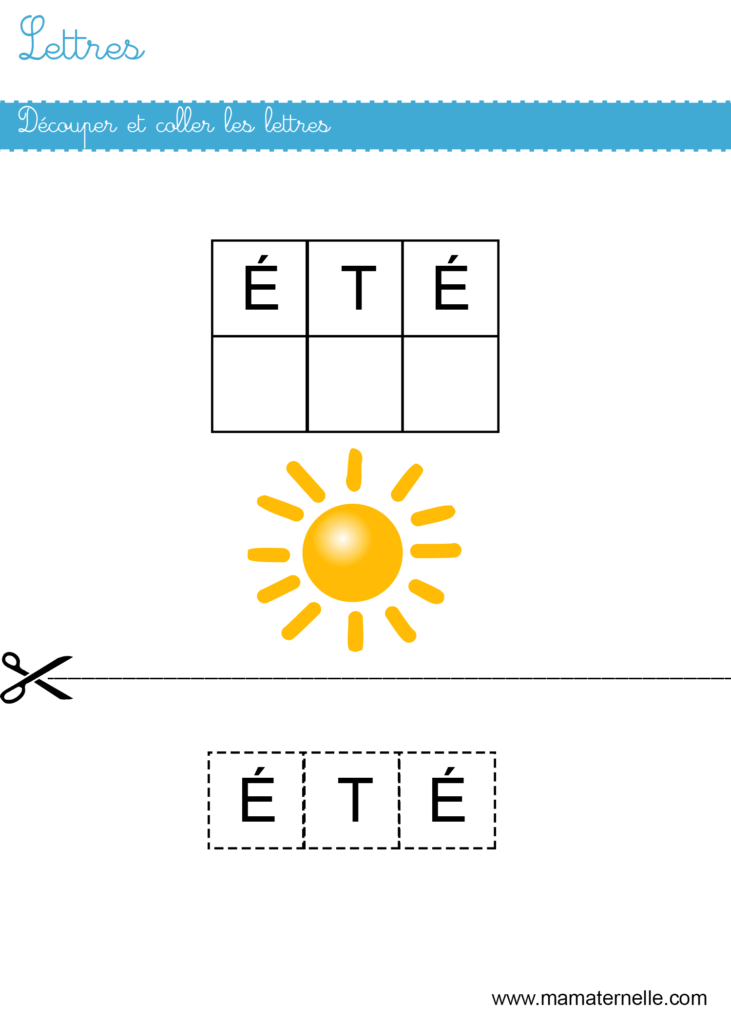 Petite section - Lettres : découper et coller les lettres