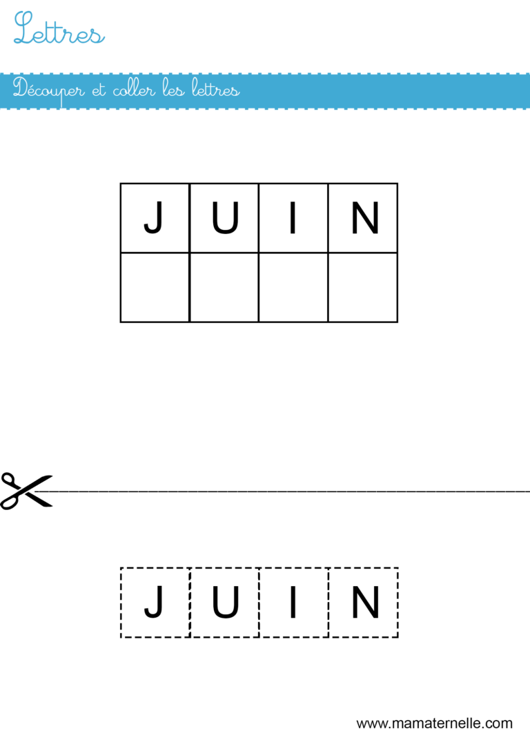 Lettres découper et coller les lettres Ma Maternelle