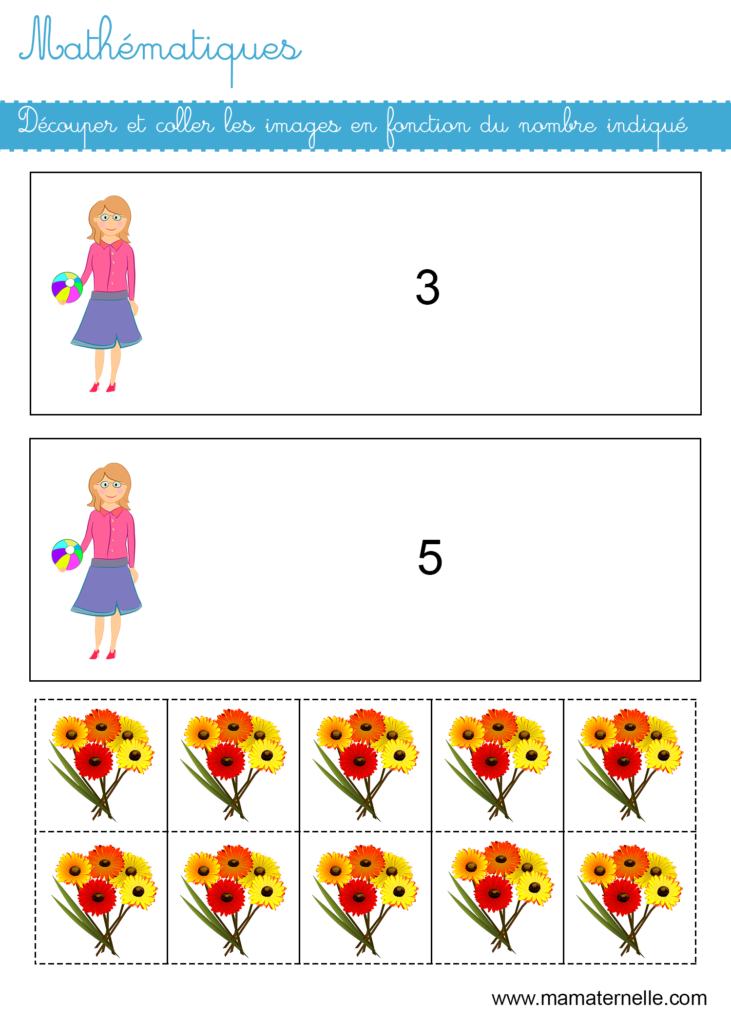 Moyenne section - Mathématiques : découper et coller