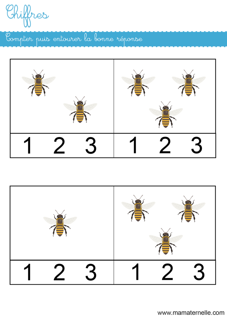 Petite section - Chiffres : compter puis entourer