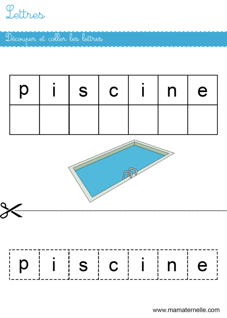 Moyenne section - Lettres : découper et coller