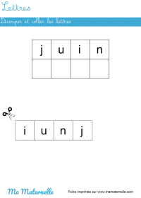Grande section - Lettres : découper et coller les lettres