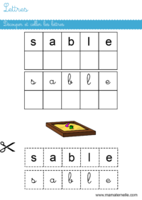 Grande section - Lettres : découper et coller les lettres