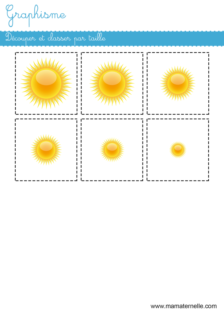 Petite section - Graphisme : découper et classer par taille