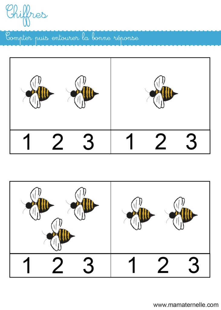 Petite section - Chiffres : compter puis entourer
