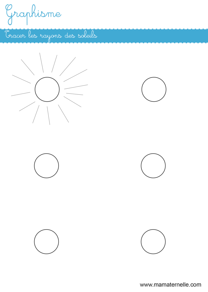 Petite section - Graphisme : tracer les rayons du soleil