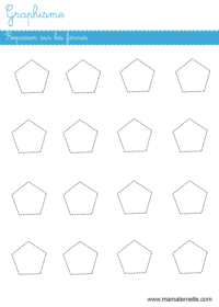 Moyenne section - Graphisme : repasser sur le trait