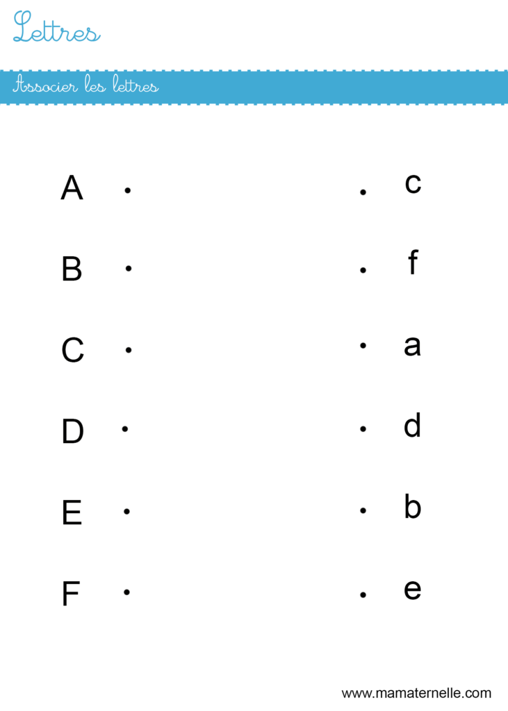 Moyenne section - Lettres : associer les lettres