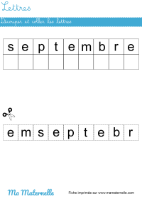 Grande section - Lettres : découper et coller les lettres