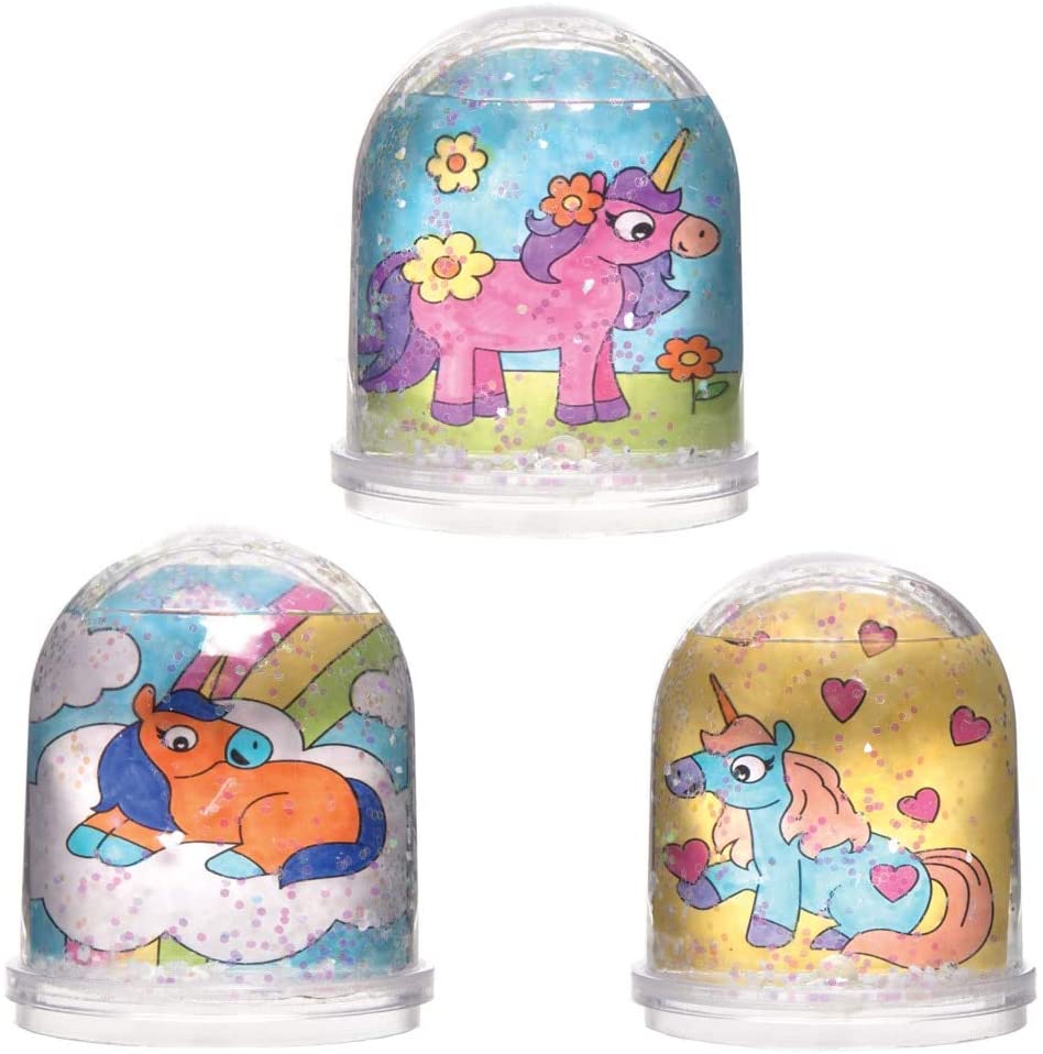 Baker Ross Kits de Boule à Neige Licorne à colorier