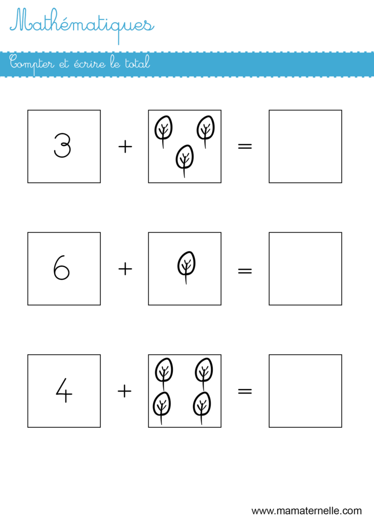 Grande section - Mathématiques : compter puis écrire le total