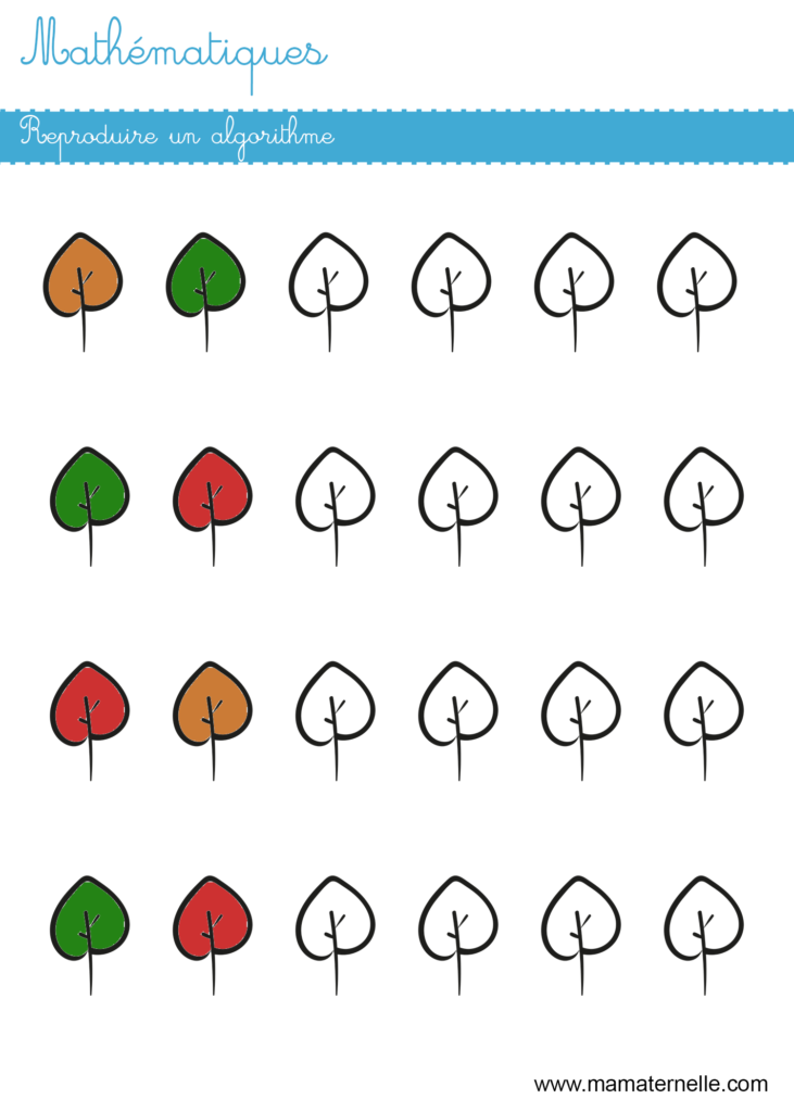 Moyenne section - Mathématiques : reproduire un algorithme