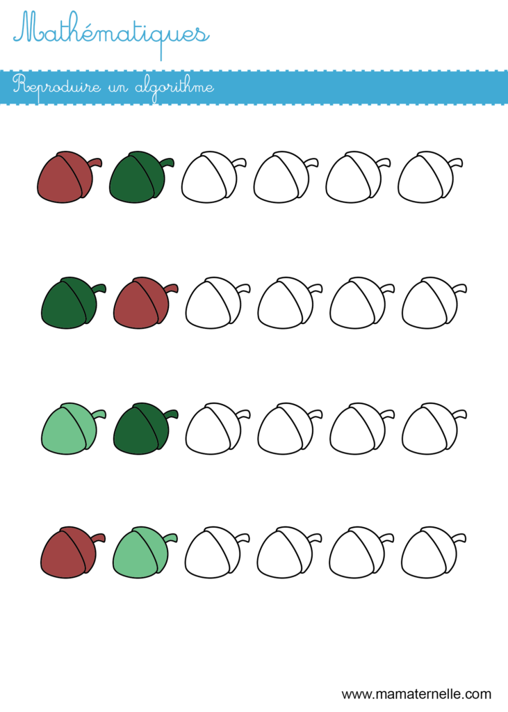 Moyenne section - Mathématiques : reproduire un algorithme